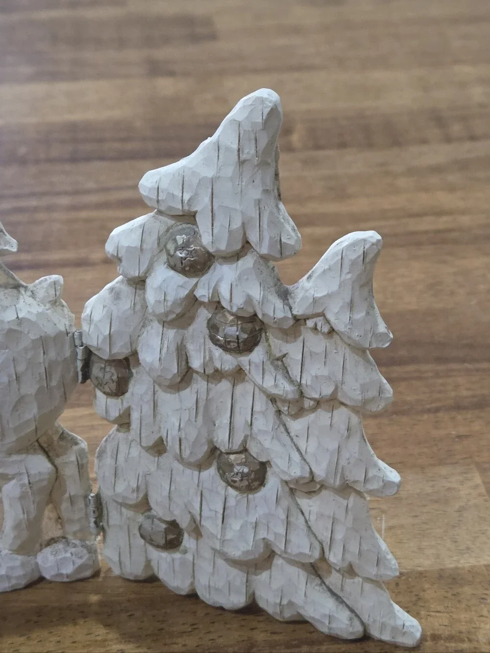 Rustic White Santa, Reindeer & Tree Holiday Figurine Set
